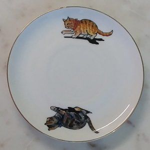 Vintage  Zeh Scherzer china saucer/plate for tea cup with cats playing